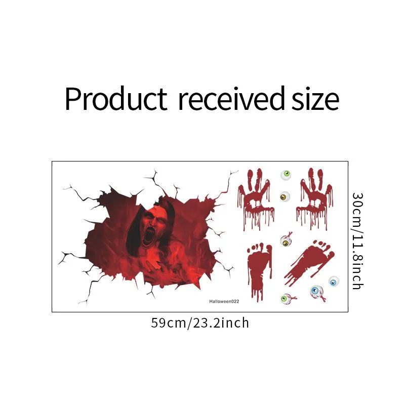 Female Ghost Blood Handprint Wall Stickers 30×59cm