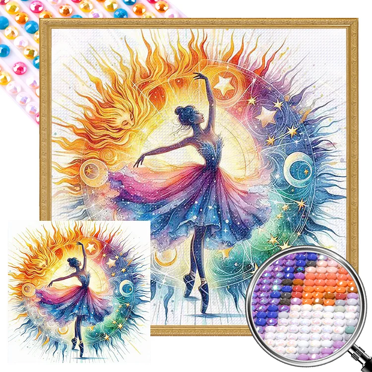 Ballet Girl 40*40CM (Canvas) Full AB Round Drill Diamond Painting gbfke