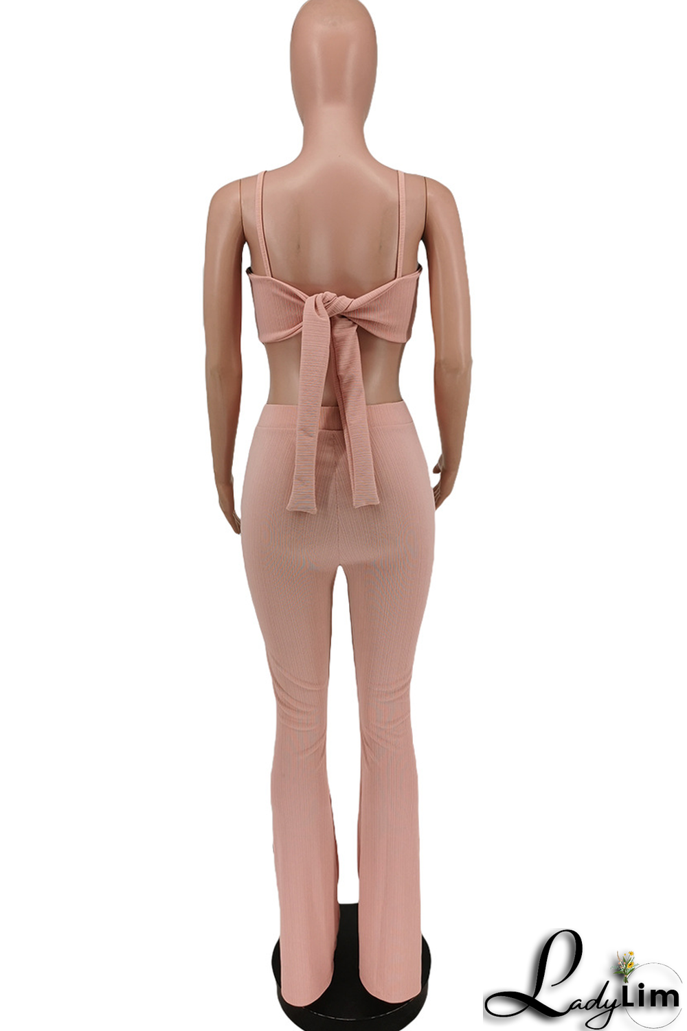 Orange Casual Print Letter Spaghetti Strap Sleeveless Two Pieces