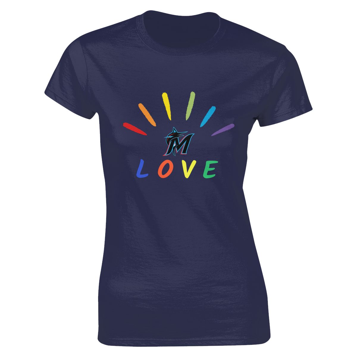 Miami Marlins Pride Love Women's Soft Cotton T-Shirt