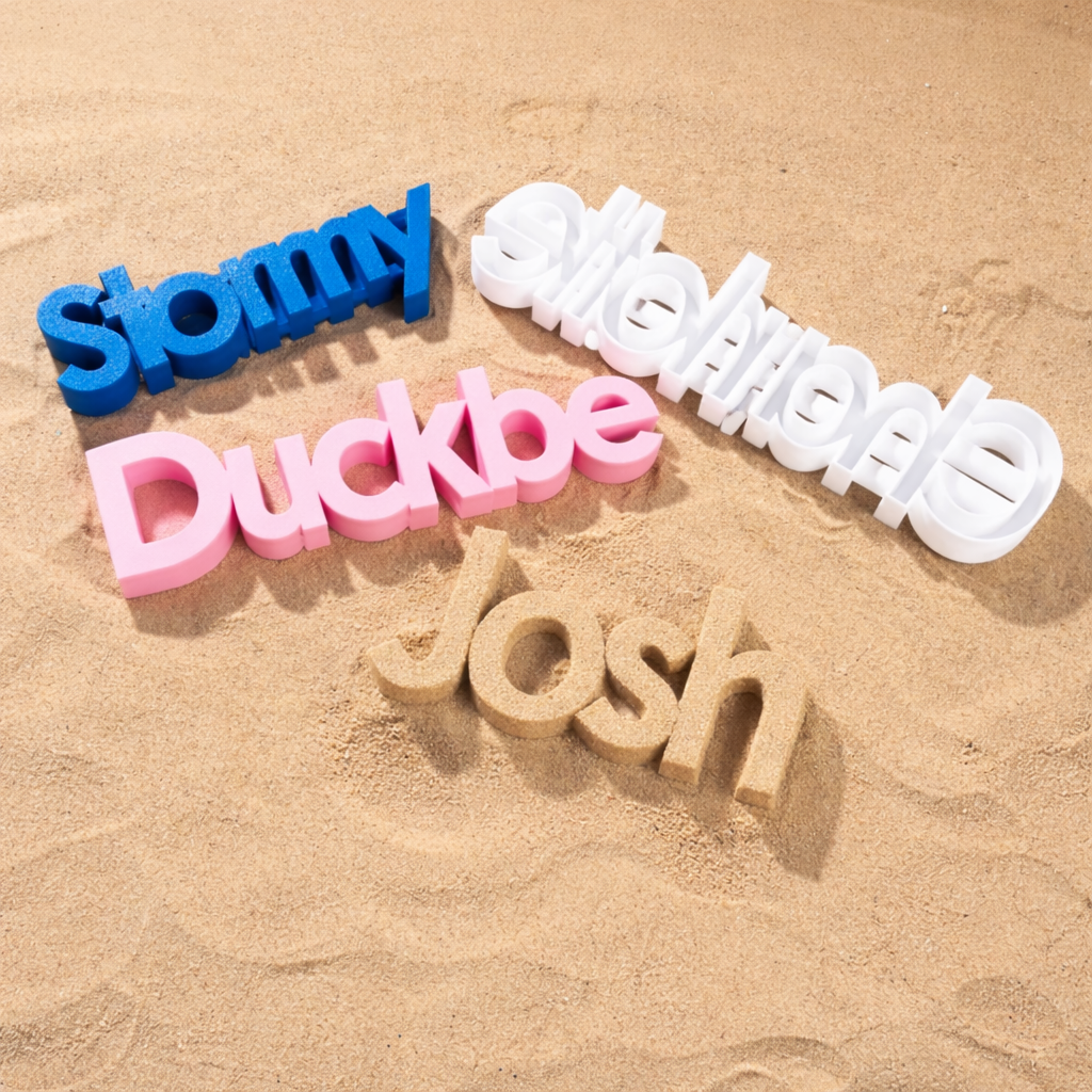 Personalized Multi-color Name 3D Printed Sand Mold 2-9 Letters Beach Vacation Essentials Play Birthday Gift for Family Kids