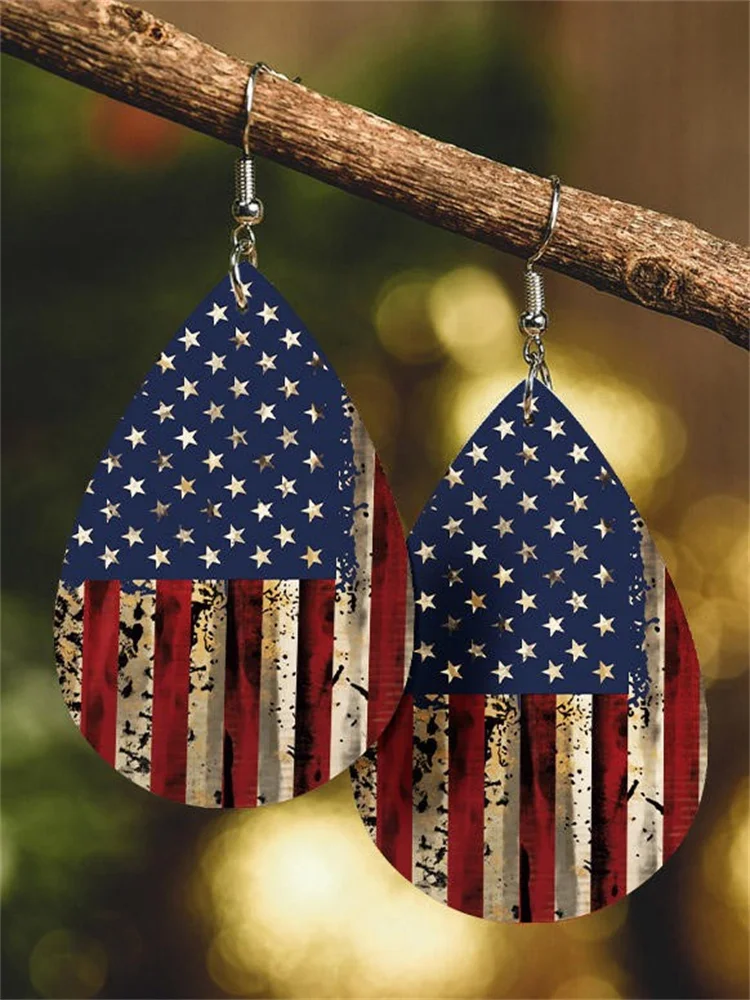 Independence Day Drop Pendant Earrings