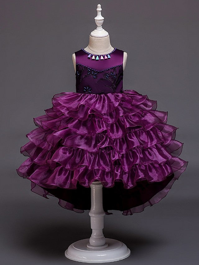 Satin Top Sleeveless Ball Gown Flower Girl Dress