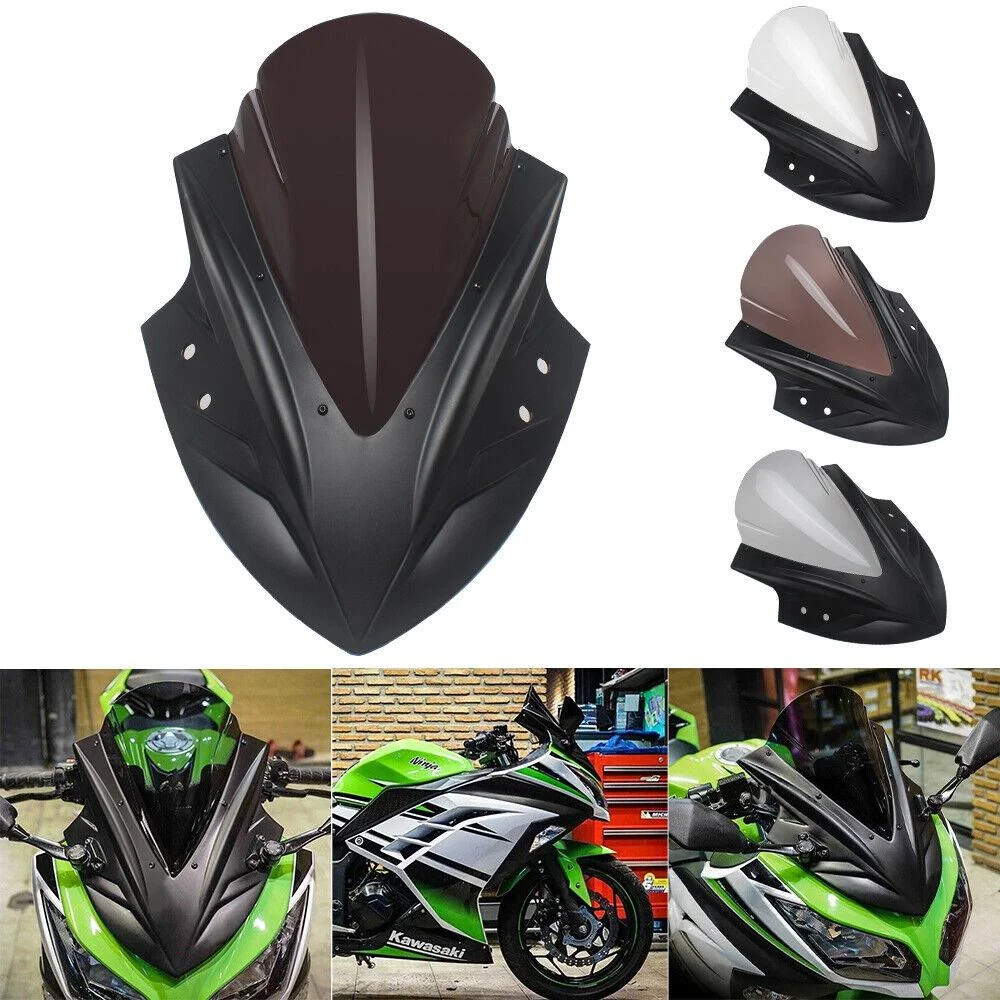 Windshield For Kawasaki Ninja 250/300 13-18, Ninja 400 18-20 ABS Plastic Windscreen