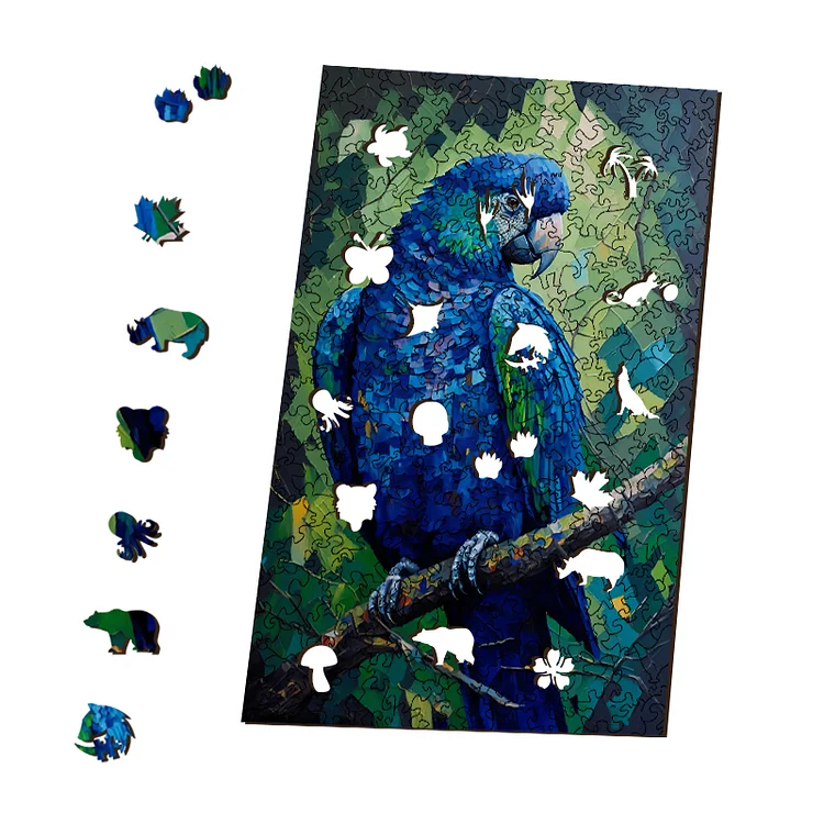 Ericpuzzle™ Ericpuzzle™Brave Blue Parrot Wooden Jigsaw Puzzle