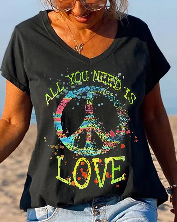 🔥kukelife🔥All You Need Is Love Unique Printed Graphic Tees