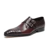 Luxury Mens double Monk Strap Dress Shoes
