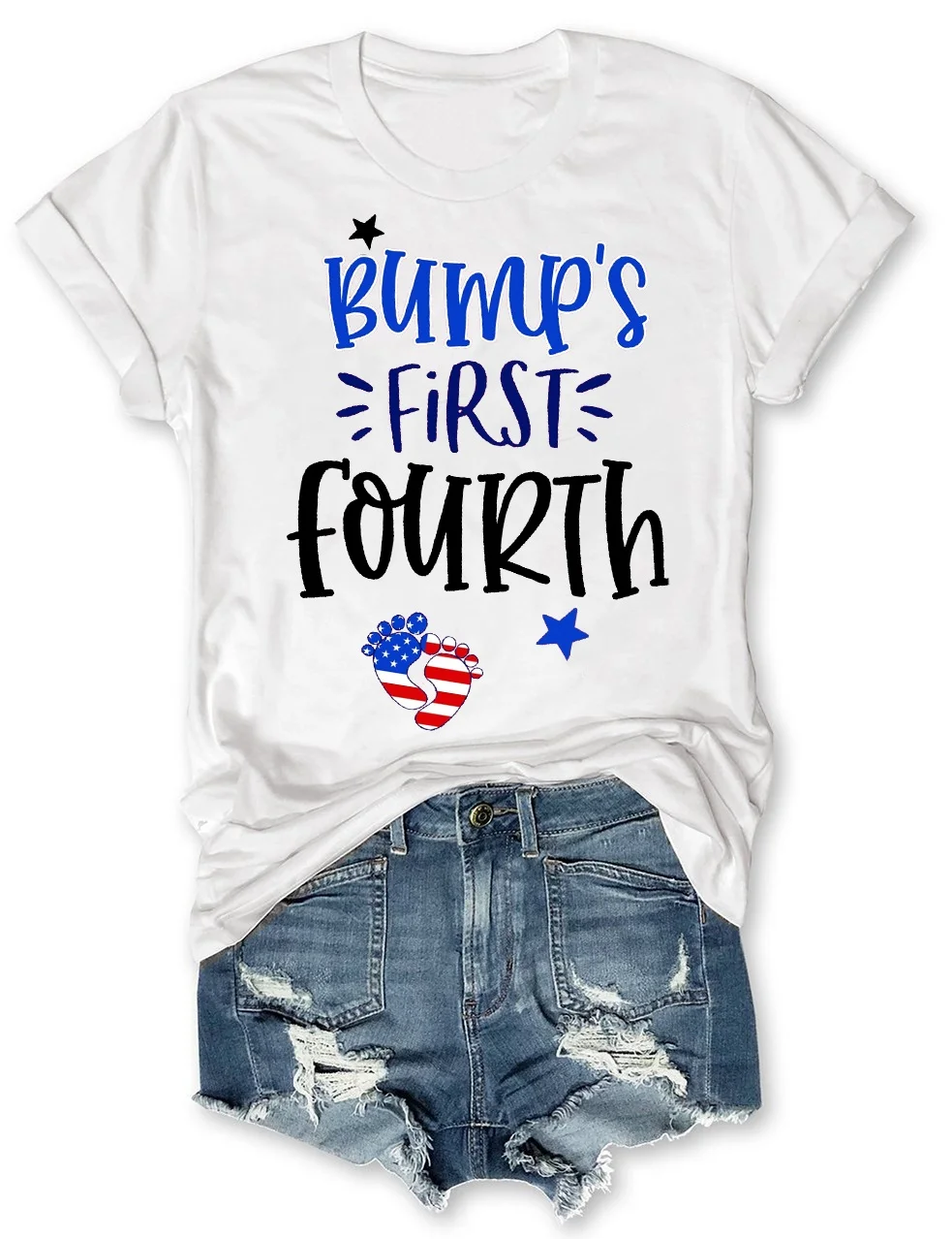 Bump's First Fourth of July Pregnancy T-Shirt
