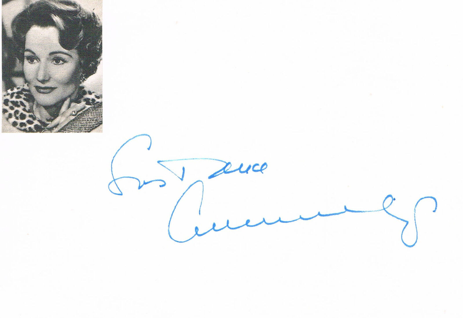 Constance Cummings 1910-2005 signed card 4x6