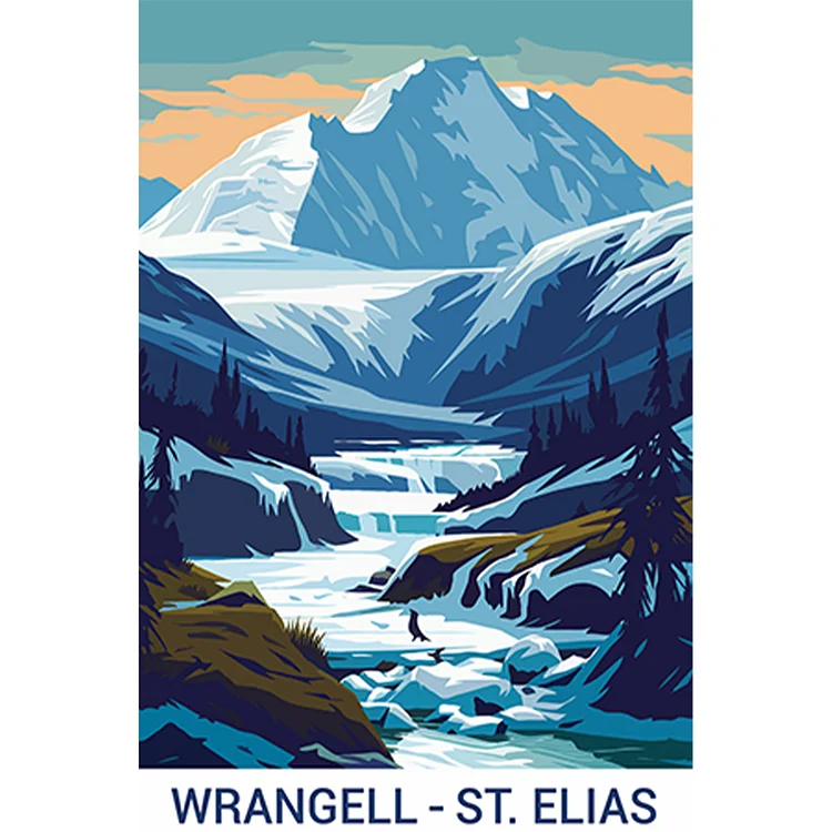 Wrangell-St. Elias 30*45CM (Canvas) Full Round Drill Diamond Painting gbfke