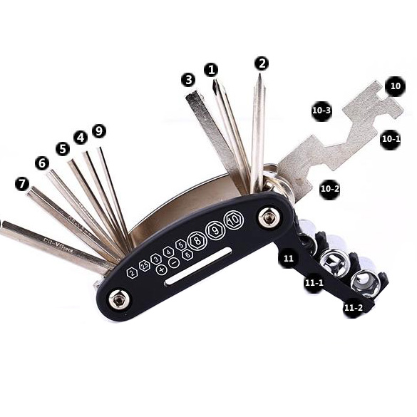 

15 in 1 Bike Bicycle Multi Repair Tool Kit Hex Spoke Cycle Screwdriver Tool, 501 Original