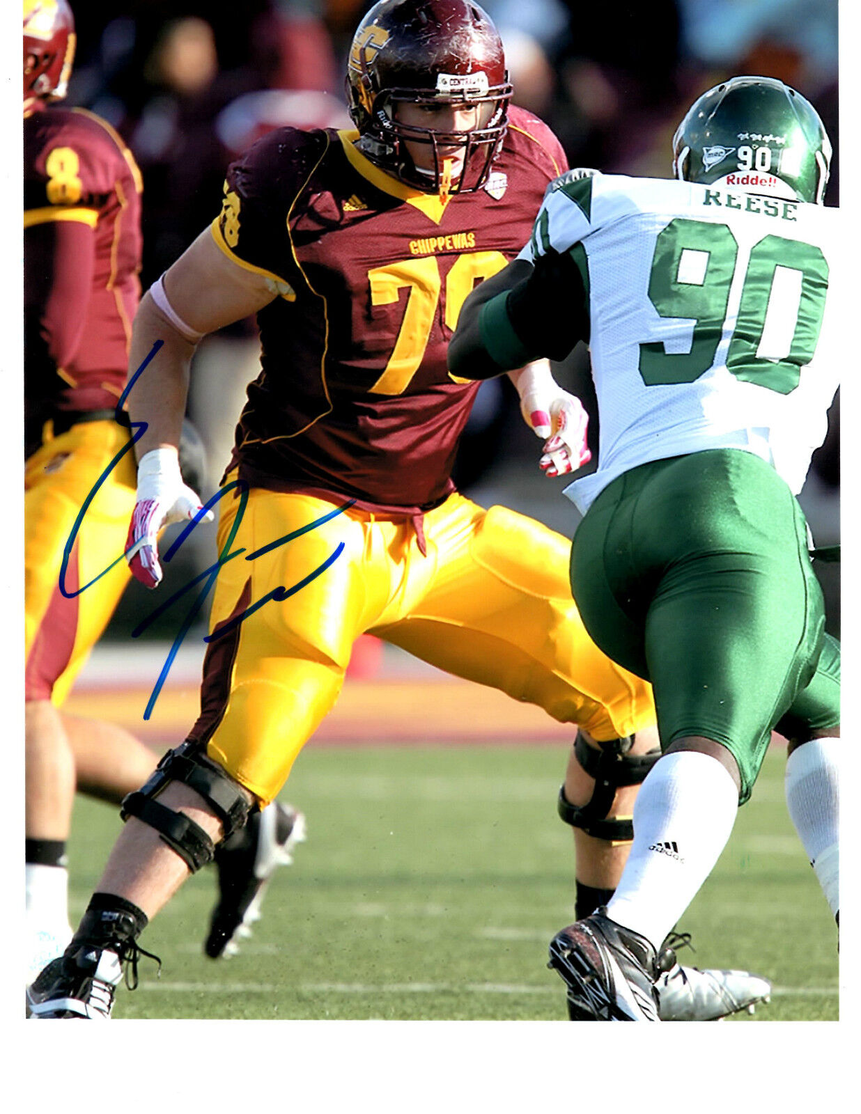 Eric Fisher Central Michigan hand signed autographed football Photo Poster painting 2013 Draft