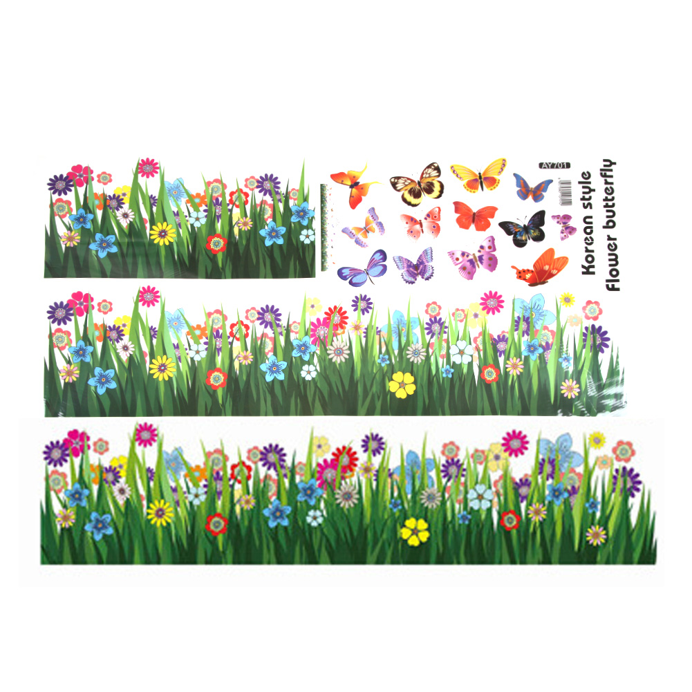 

Butterfly Grass Flower Stickers Removable Diy Vinyl Quote Wall Sticker Home, 501 Original