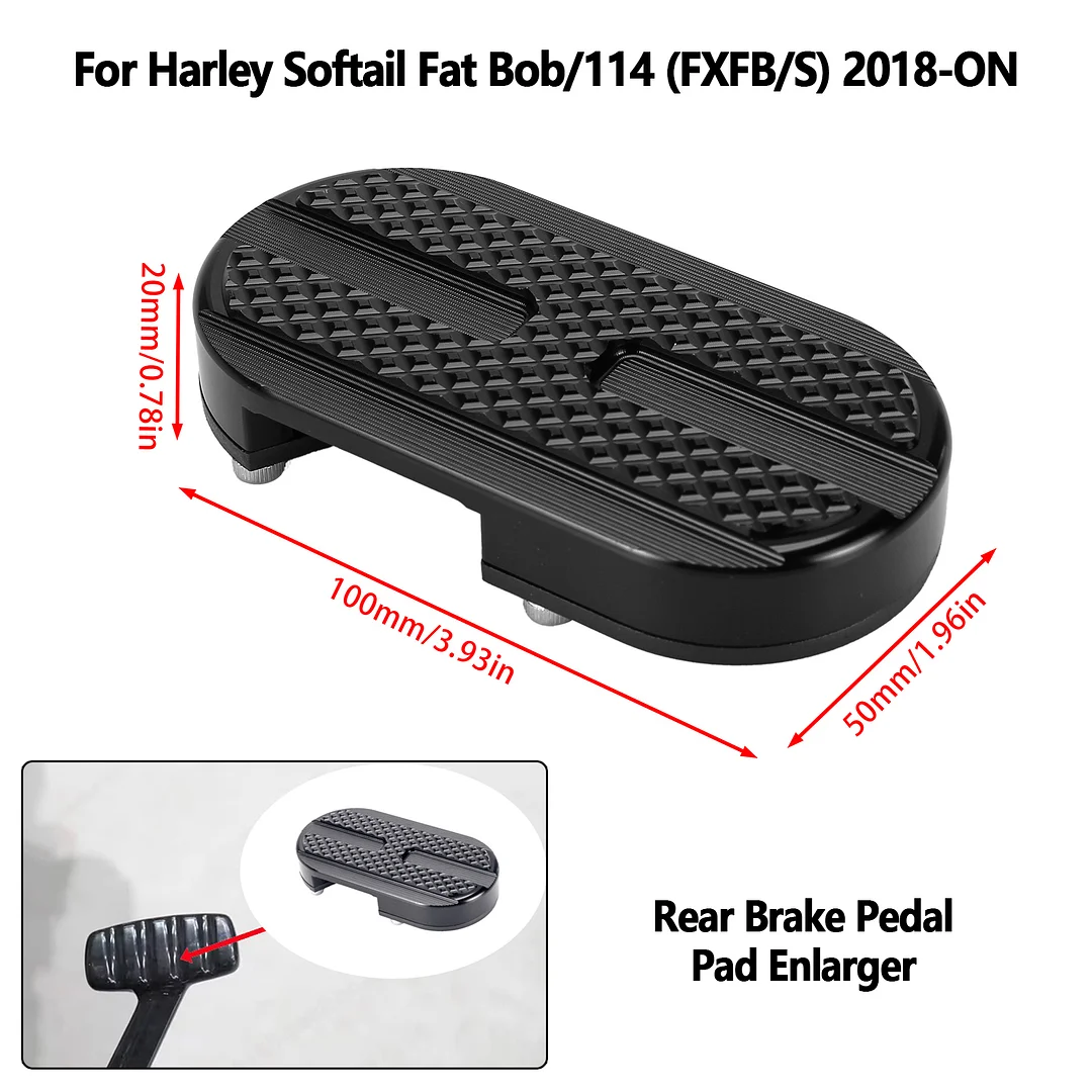 Rear Foot Brake Pedal Pad Extension For Harley Softail Fat Bob 114 FXFBS 2018-ON