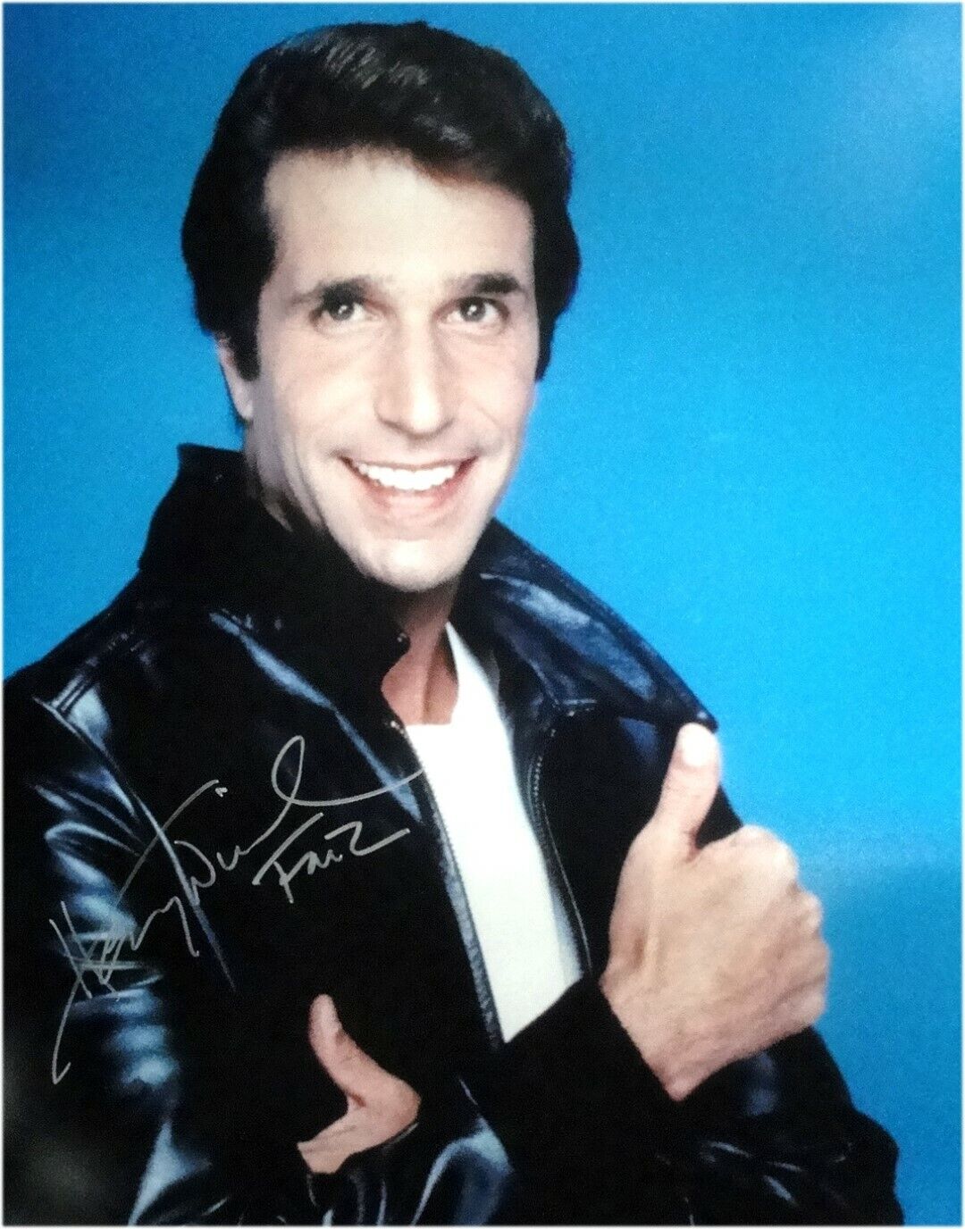 Henry Winkler Hand Signed Autographed 16x20 Photo Poster painting Thumbs Up Happy Days JSA