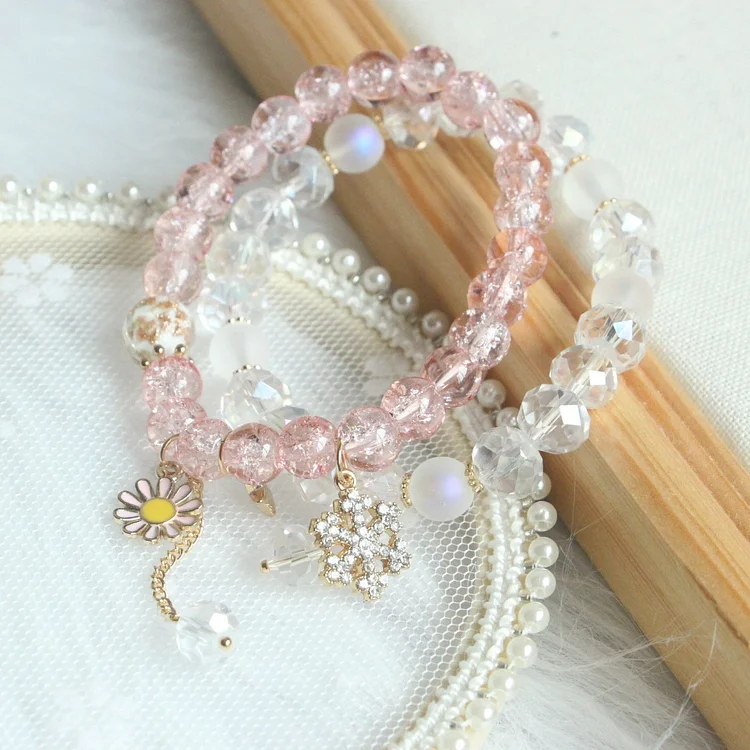 Small Daisy Pop Flower Crystal Bracelet