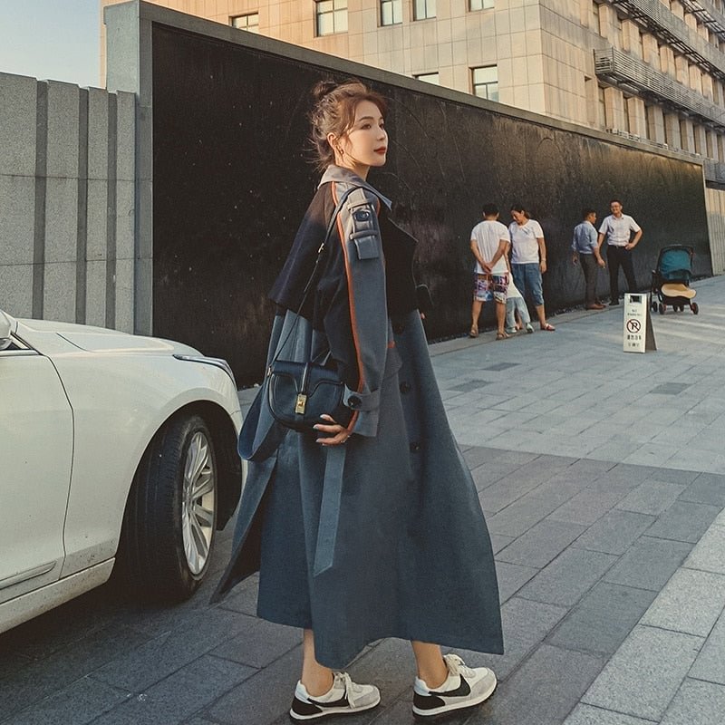 Brand New Fashion Women Trench Coat Double-Breasted Long Windbreaker Lady Duster Coat Spring Autumn Female Outerwear Clothes