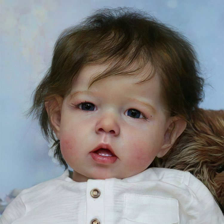  [NEW!] 20'' Eyes Opened Lifelike Handmade Reborn Toddler Baby Boy Doll With Brown Hair Unique Rebirth Doll - Reborndollsshop®-Reborndollsshop®
