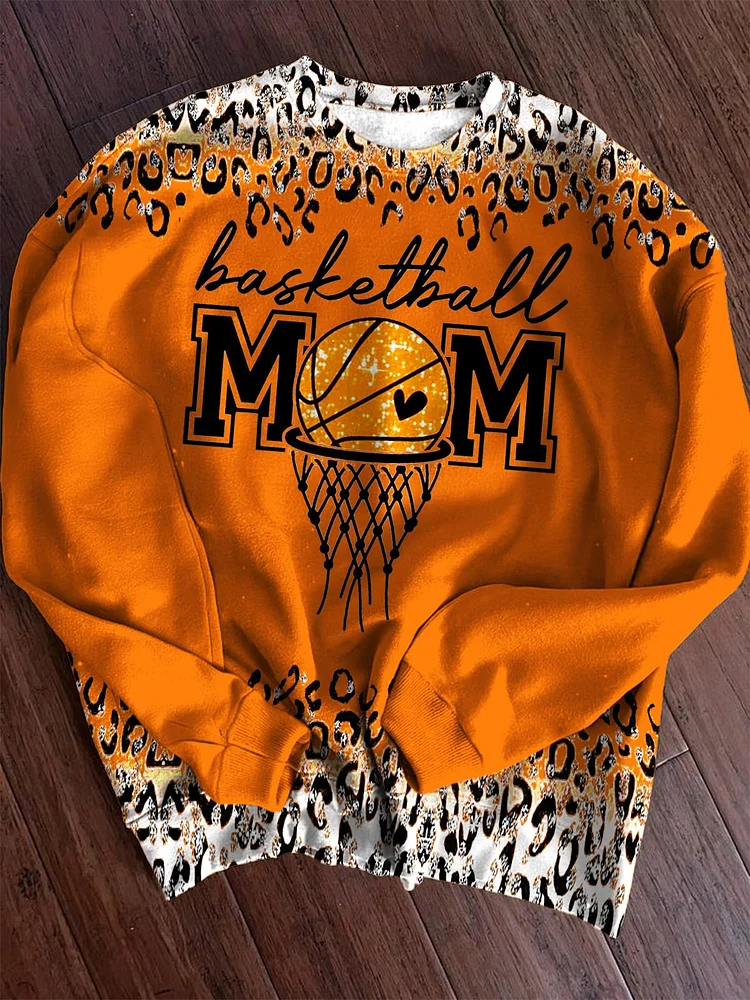 Women's Retro Basketball Game Day Printed Long Sleeve Casual Top