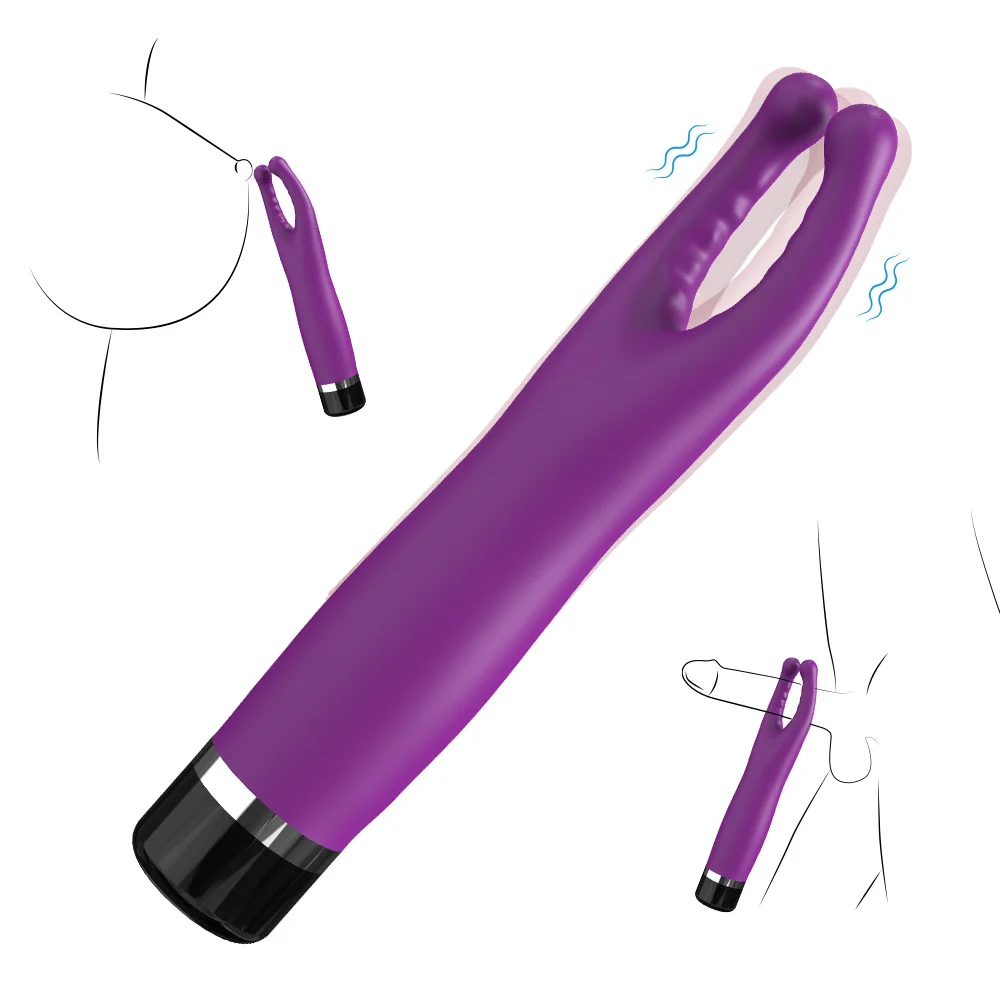 Female Vibrating Nipples And Clitoris Stimulator Male Penis Trainer - Rose Toy