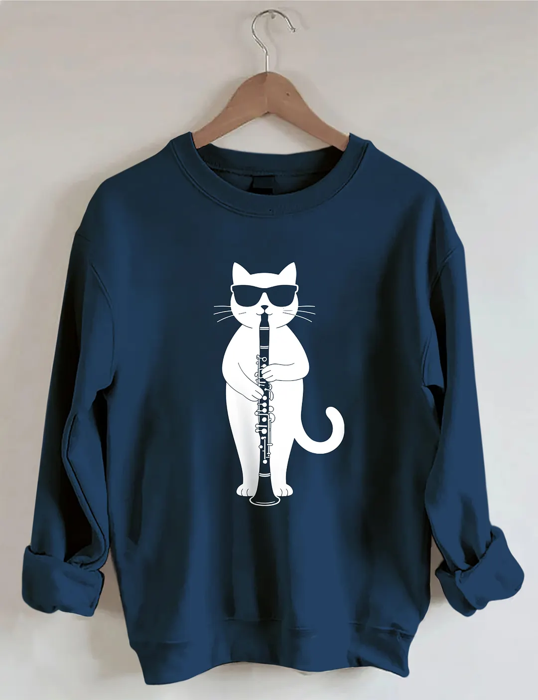 Funny Cat Clarinet Player Sweatshirt