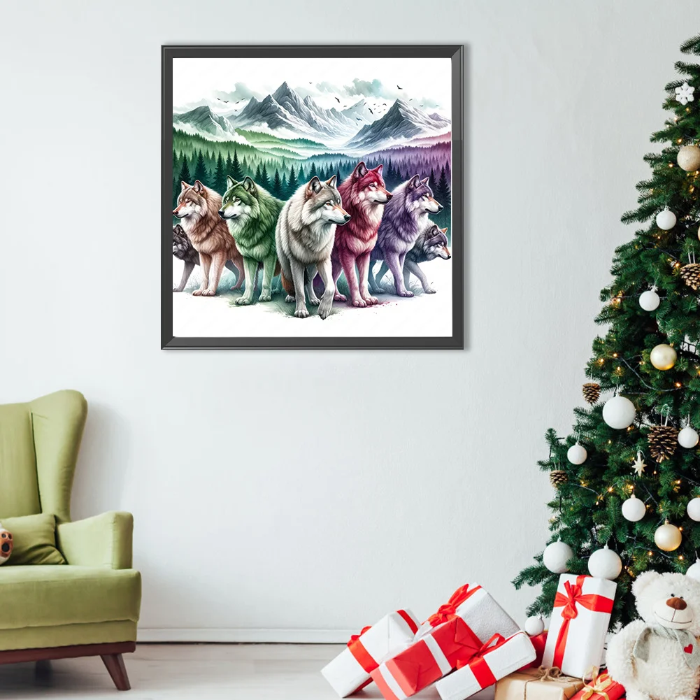Diamond Painting - Full Round Drill - Wolf Pack(Canvas|40*40cm)