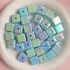 Flashing UV Plating Square Acrylic Beads DIY Bracelet Key Chain