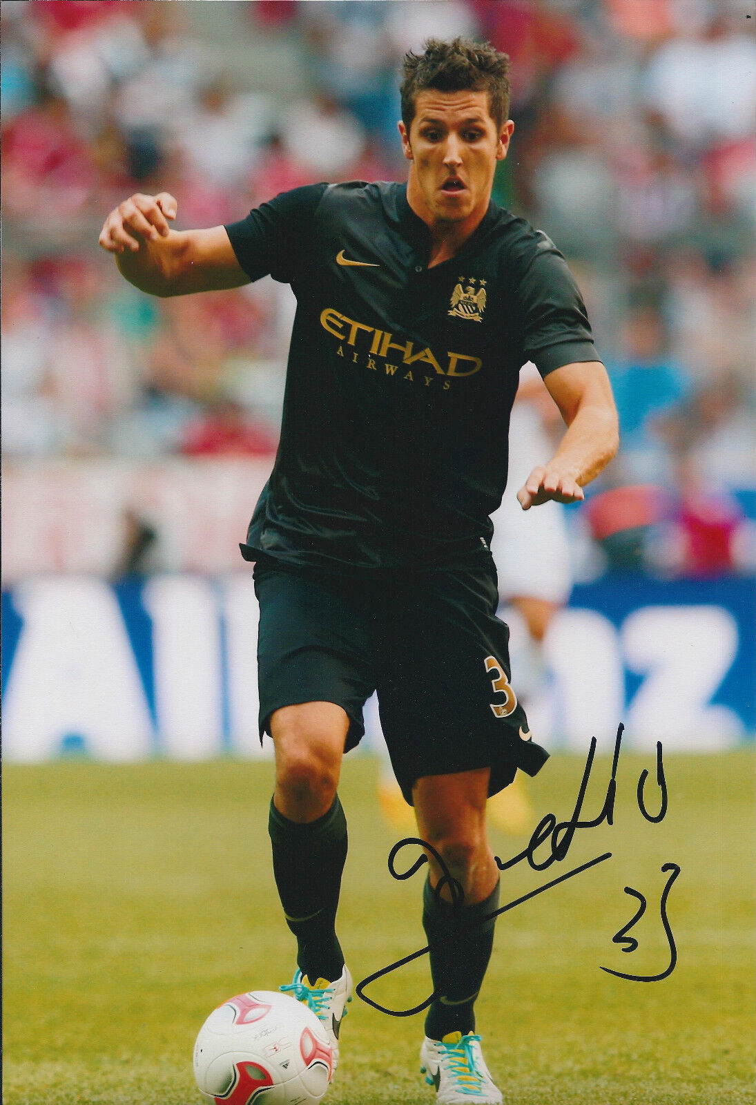 Stevan JOVETIC Signed Autograph 12x8 Photo Poster painting AFTAL COA Manchester City Authentic