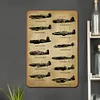 Avions de chasse - Panneaux en &eacute;tain m&eacute;tallique(20*30cm/30*40cm) - Garage