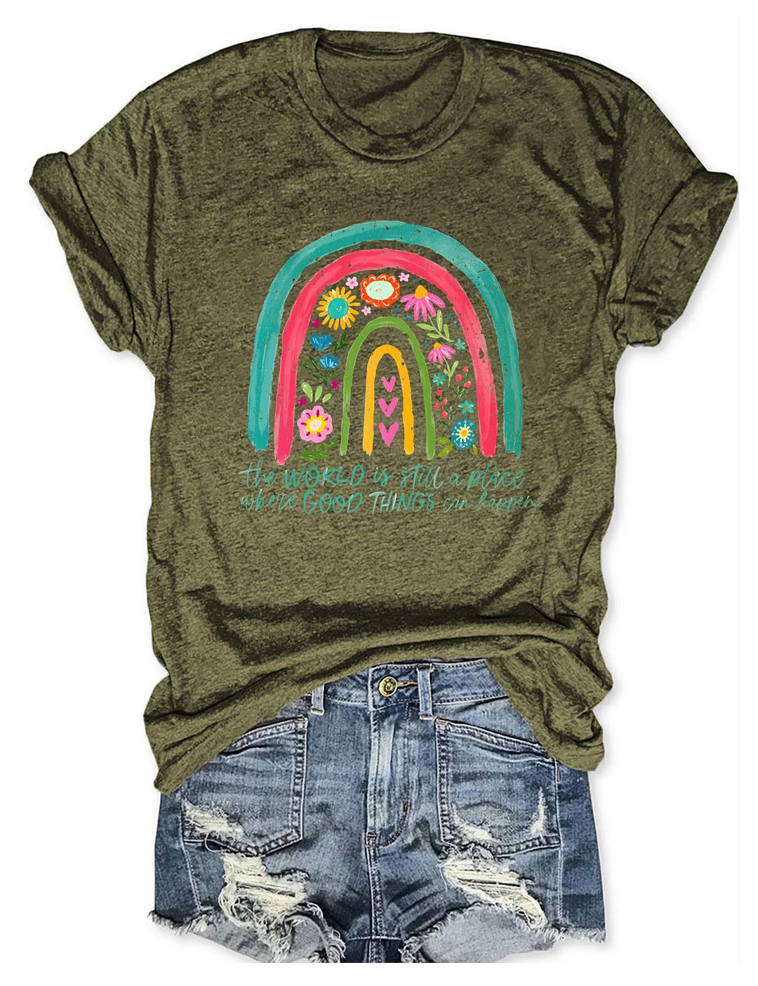 Positive Boho Floral T-shirt