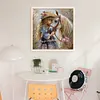 Girl And White Horse-11CT Stamped Cross Stitch 40*40cm/15.75*15.75in tapestrymarket