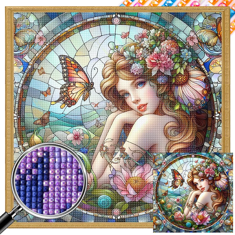 Flower Fairy 40*40CM (Canvas) Full AB Square Drill Diamond Painting gbfke