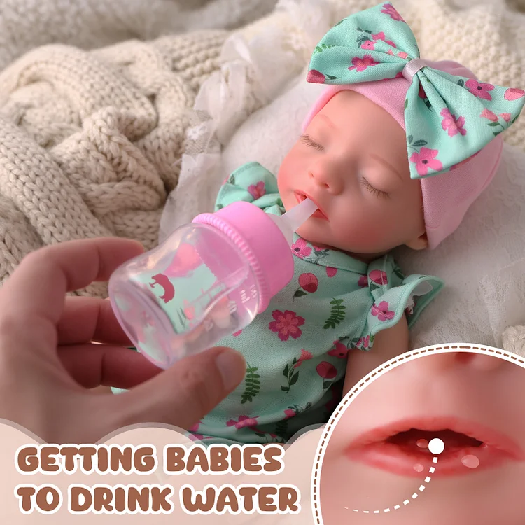 [Wet and Drink System]Babeside Aurora 12" Realistic Silicone Smiling Baby Little Infant Girl