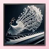 (Stamped/Counted) Piano Girl-11CT Cross Stitch 40*40cm/15.75*15.75in