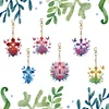 (US Local)6Pcs Acrylic Double Sided Cross Flower Diamond Painting Keychain for Bag Decor