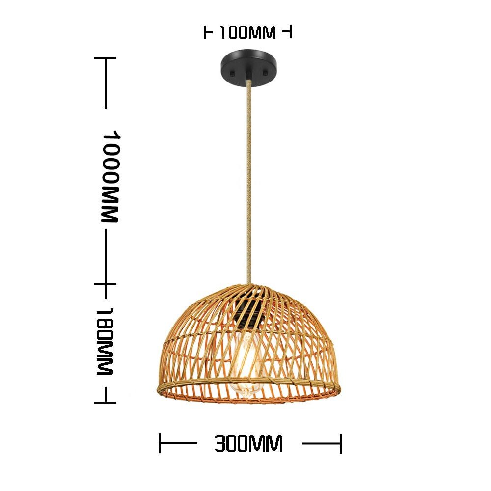 Bamboo Light Fixture Retro Rattan Pendant Lights Bedroom Coffee Table Restaurant Southeast Asian Japanese Bar Decor Pendant Lamp
