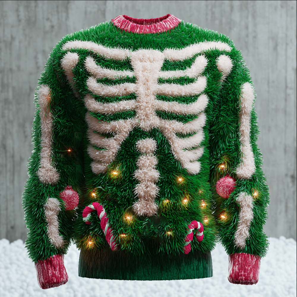 Electric Shock Santa Claus Color-blocked Fleece Crewneck Sweatshirt elevenforest