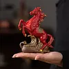Ceramic horse statue a Chinese feng shui red horse ornament symbolizing good fortune in the Year of