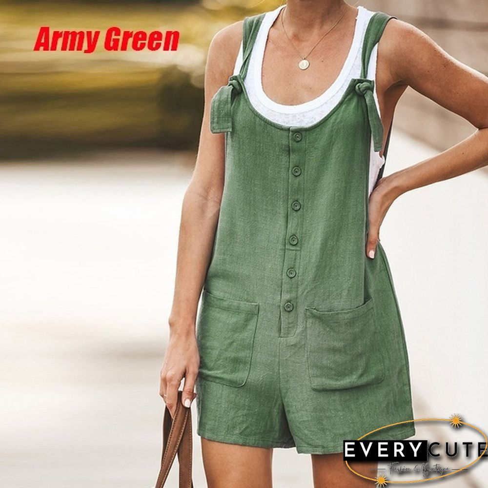 Womens Jumpsuit Summer Bib Pants Shorts Casual Loose Sleeveless Rompers Jumpsuit Suspenders Overalls XS-XXXL