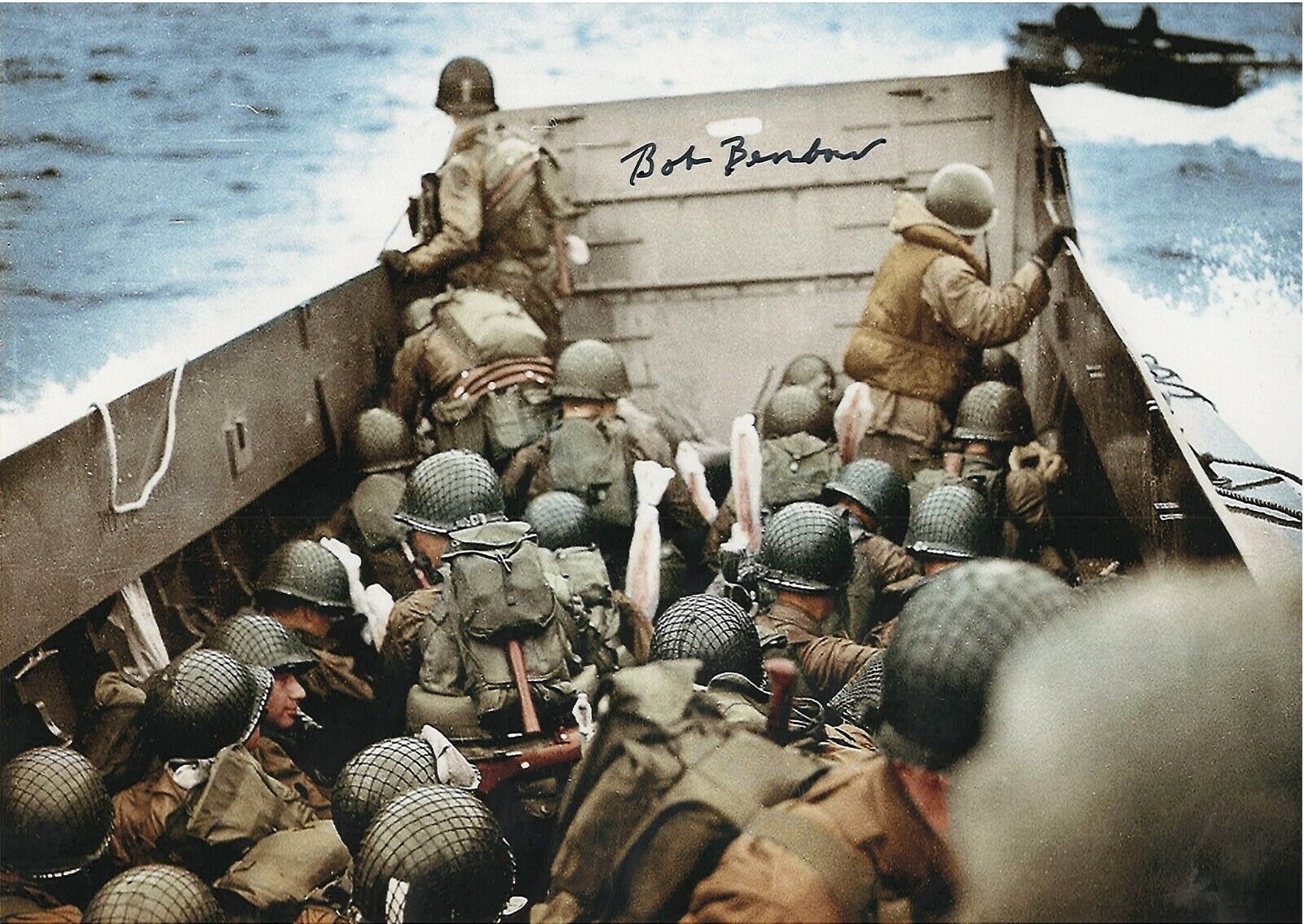 BOB BENBOW LST 1 US NAVY D-DAY,ANZIO,SICILY,NORTH AFRICA VET RARE SIGNED Photo Poster painting