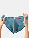 Men's Low-Waist Sexy Ice Silk High-Elastic Breathable Briefs