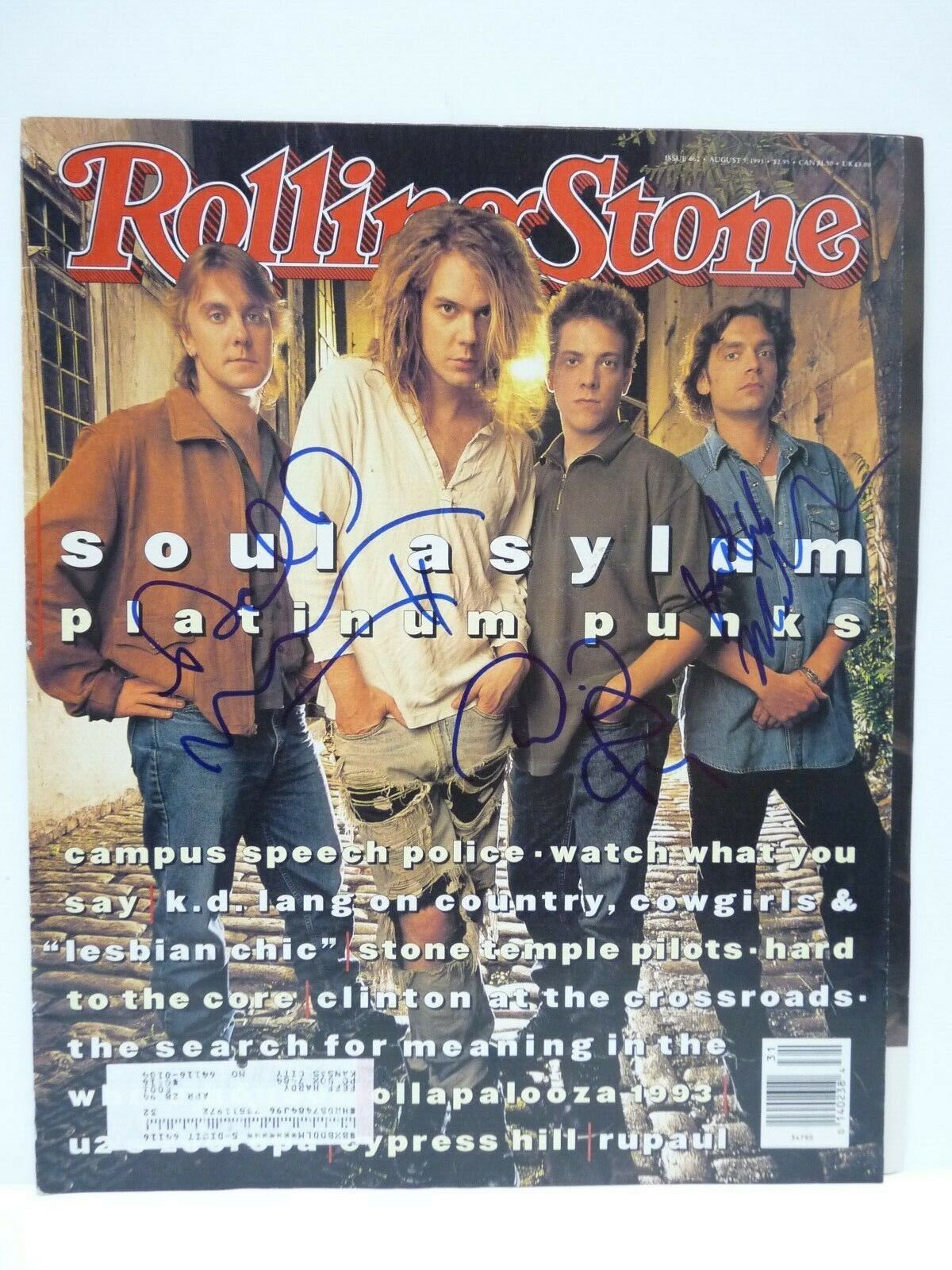 Soul Asylum Band Dave Dan & Karl Autograph Signed Mag Cover PSA BAS Guarantee F8