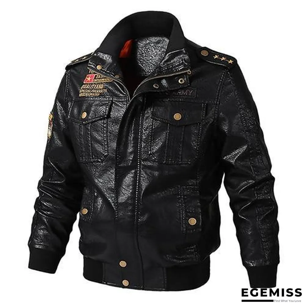 Faux Leather Jacket Men Windproof Outwear Military Army Pilot Bomber PU Leather Jacket Coat 6XL | EGEMISS