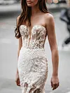 Embroidered Lace Bandeau Wedding Maxi Dress