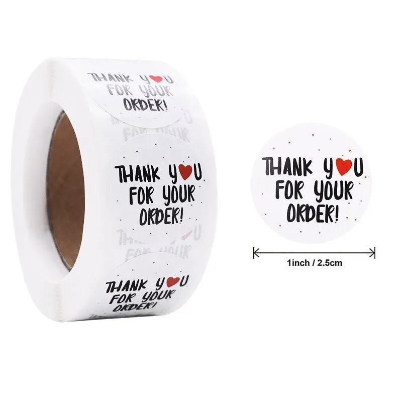 500pcs 1inch Thank You Stickers Round Seal Label Stationery Stickers Wedding Birthday Party Decoration Handmade Christmas Gifts