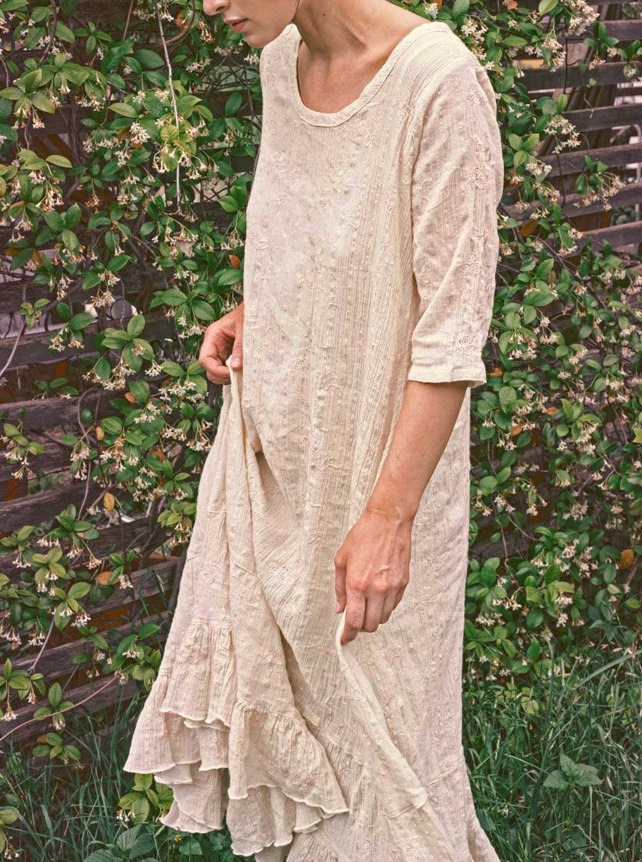 Prairie Dress Embroidered Gauze