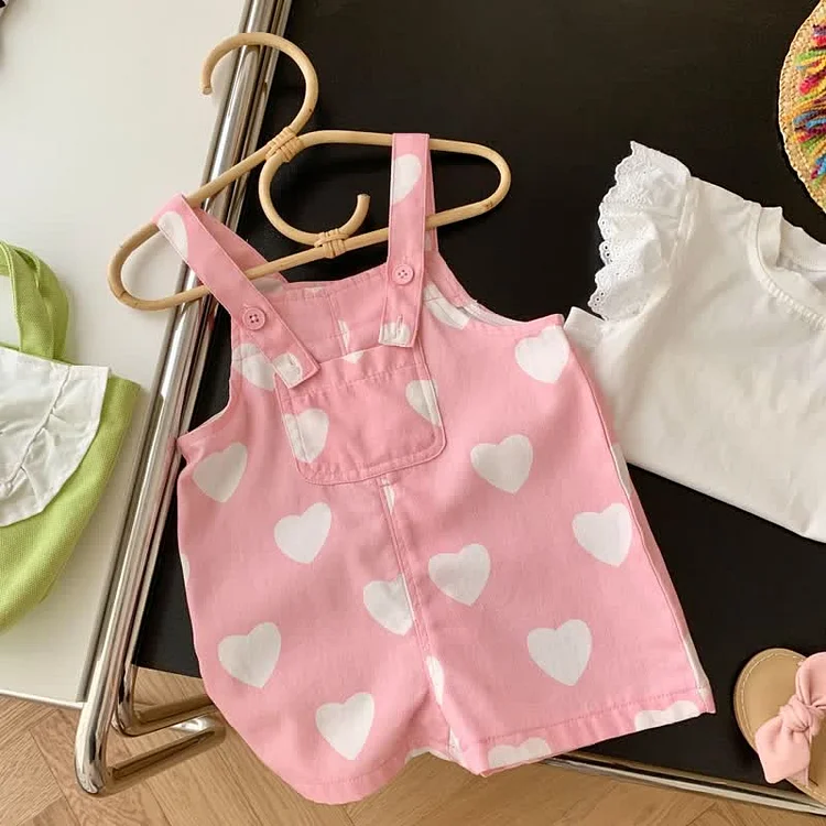 Baby Toddler Heart Suspenders Shorts