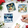 6Pcs Diamond Painting Christmas Reindeer Diamond Drawing Greeting Card