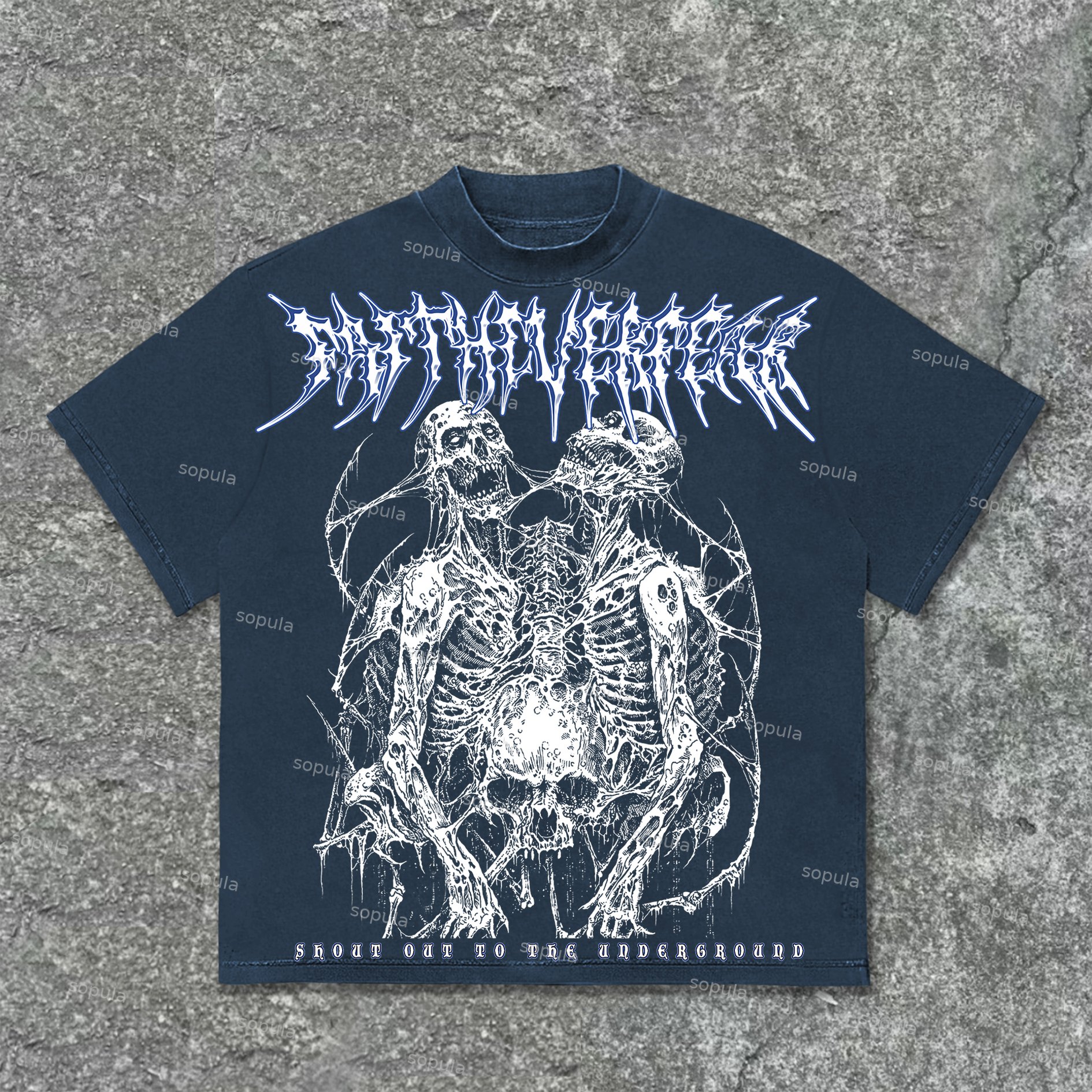 Sopula Faith Over Fear Vintage Skull Print Graphic Cotton T-Shirt