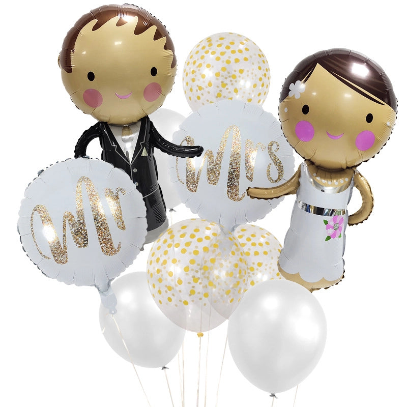 Valentine'S Day Elegant Minimalist Letter Emulsion Aluminum Film Wedding Birthday Balloons Balloons